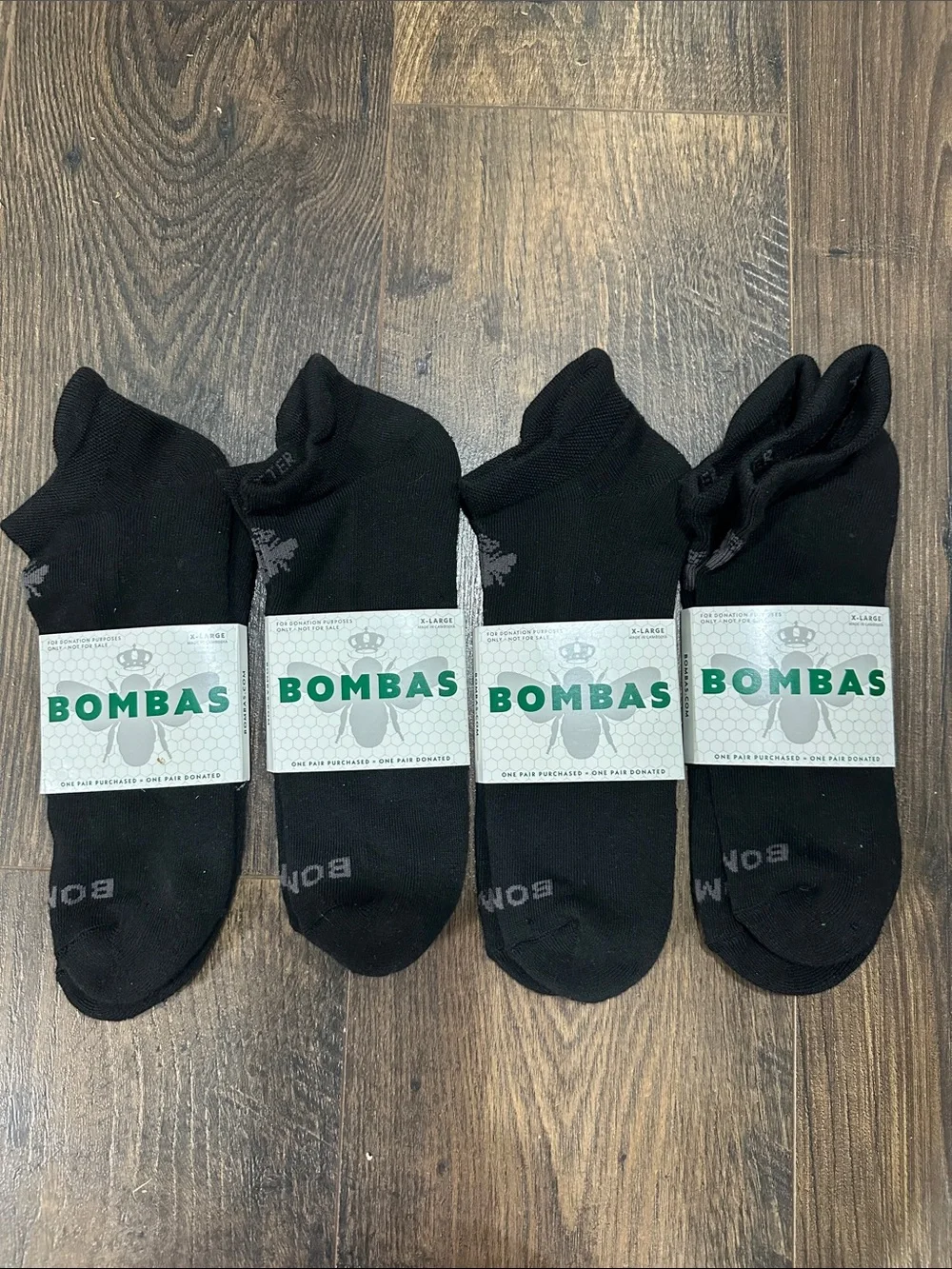 Bombas Black Low-Cut Athletic Socks - 4-Pack size X-Large NWT